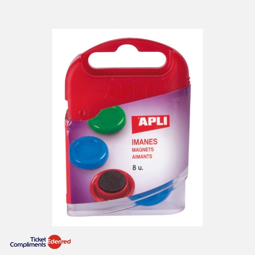 [12673] Apli - Magneten 4 geassorteerde kleuren 8 u.