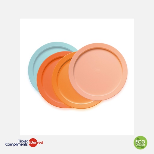 [K019] Tupperware - 4 Assiettes Tupper - Diametre 19cm